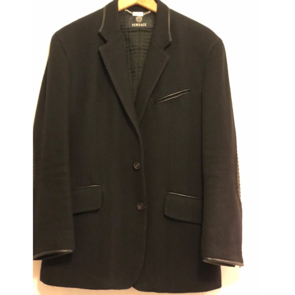 Versace Other - 🍁Versace Moto Jacket Blazer Leather Elbow Patches